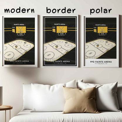PPG Paints Arena Poster – Minimalist Pittsburgh Hockey Stadium Wall Art Print