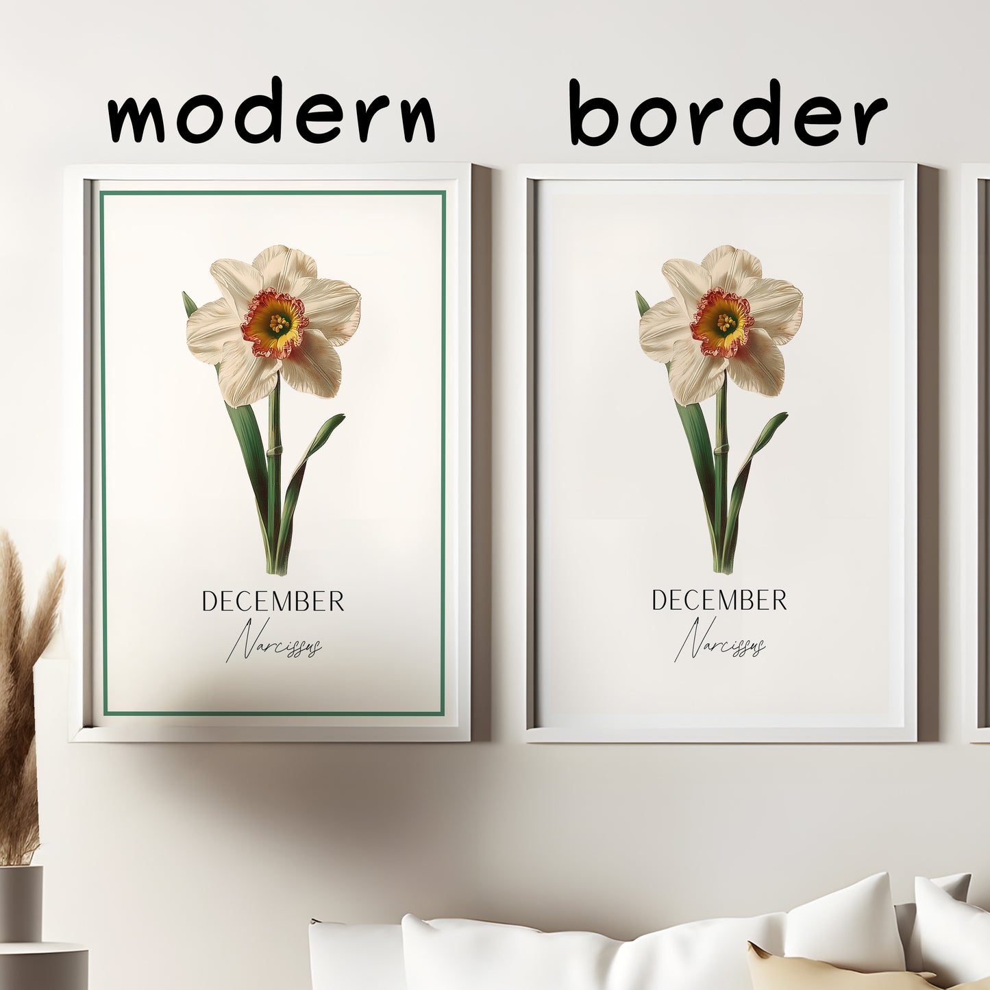Narcissus Print: December Birth Flower Botanical Art