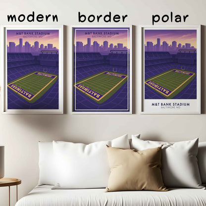 M&T Bank Stadium Baltimore Poster | Football Wall Art Print & City Skyline Decor