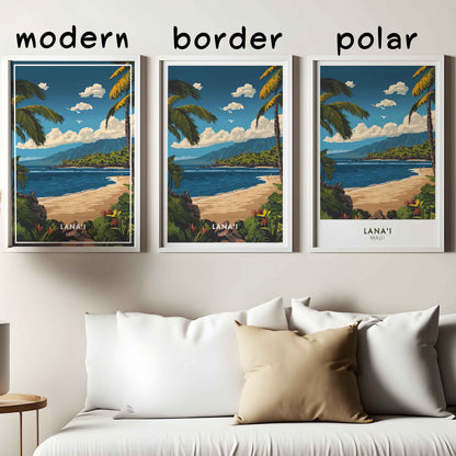Lana’i Maui Poster – Hawaii Beach Wall Art, Tropical Coastal Print, Pacific Island Decor
