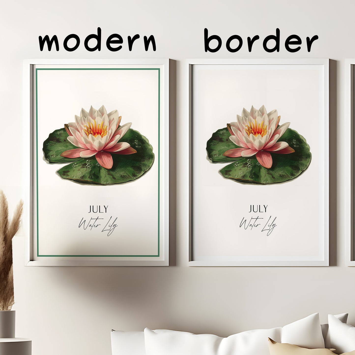 Water lily Print: July Birth Flower Botanical Art