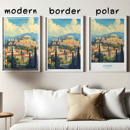 Athens Poster – Greece Travel Wall Art, Acropolis Print, Mediterranean Architecture Decor