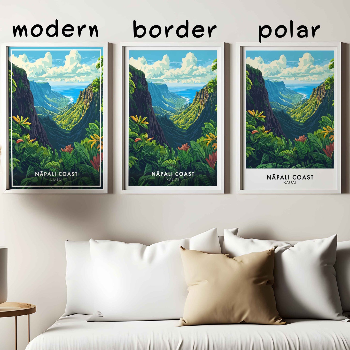 Nā Pali Coast Poster – Kauai Hawaii Wall Art, Tropical Landscape Print, Island Travel Decor