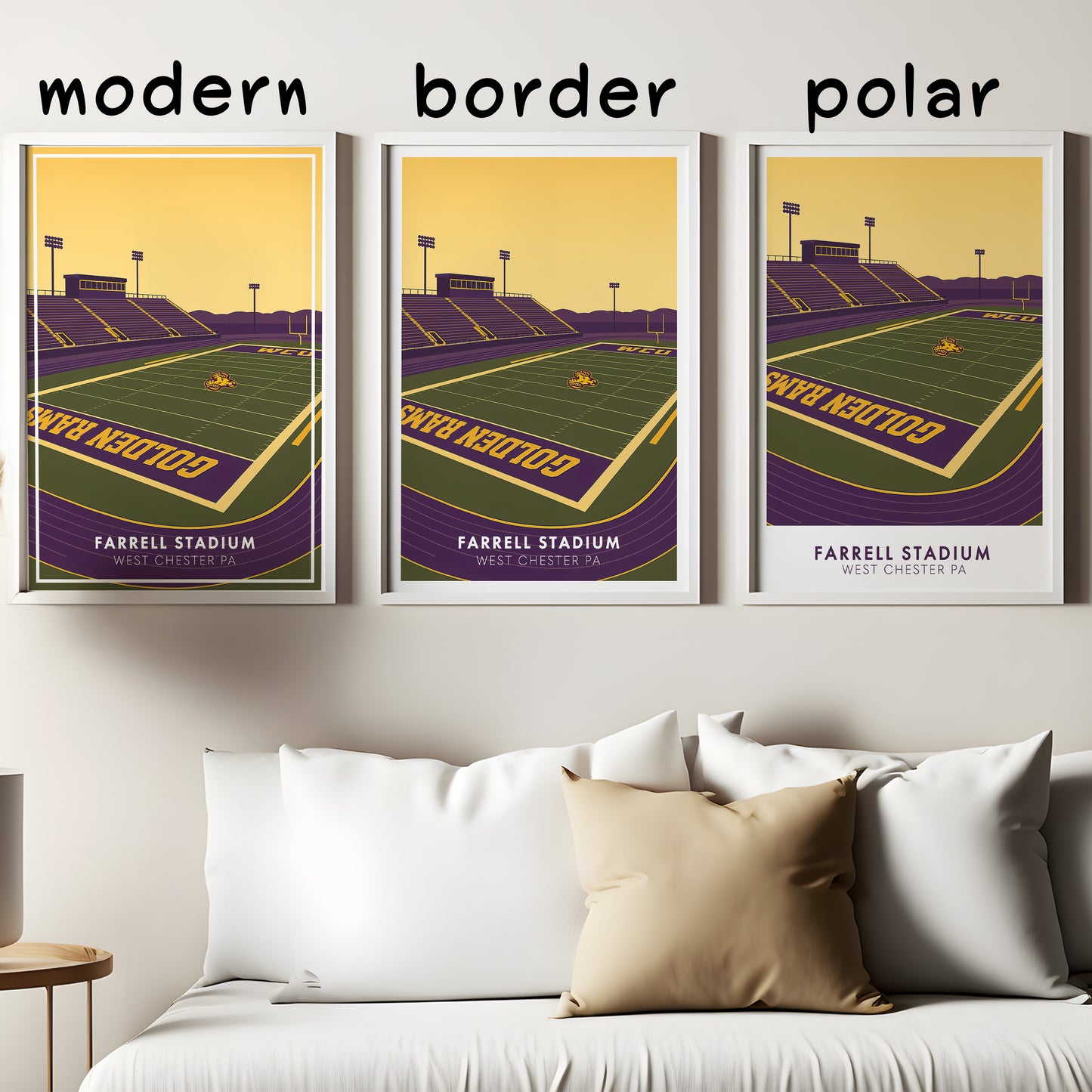 Minimalist Farrell Stadium Poster – West Chester PA