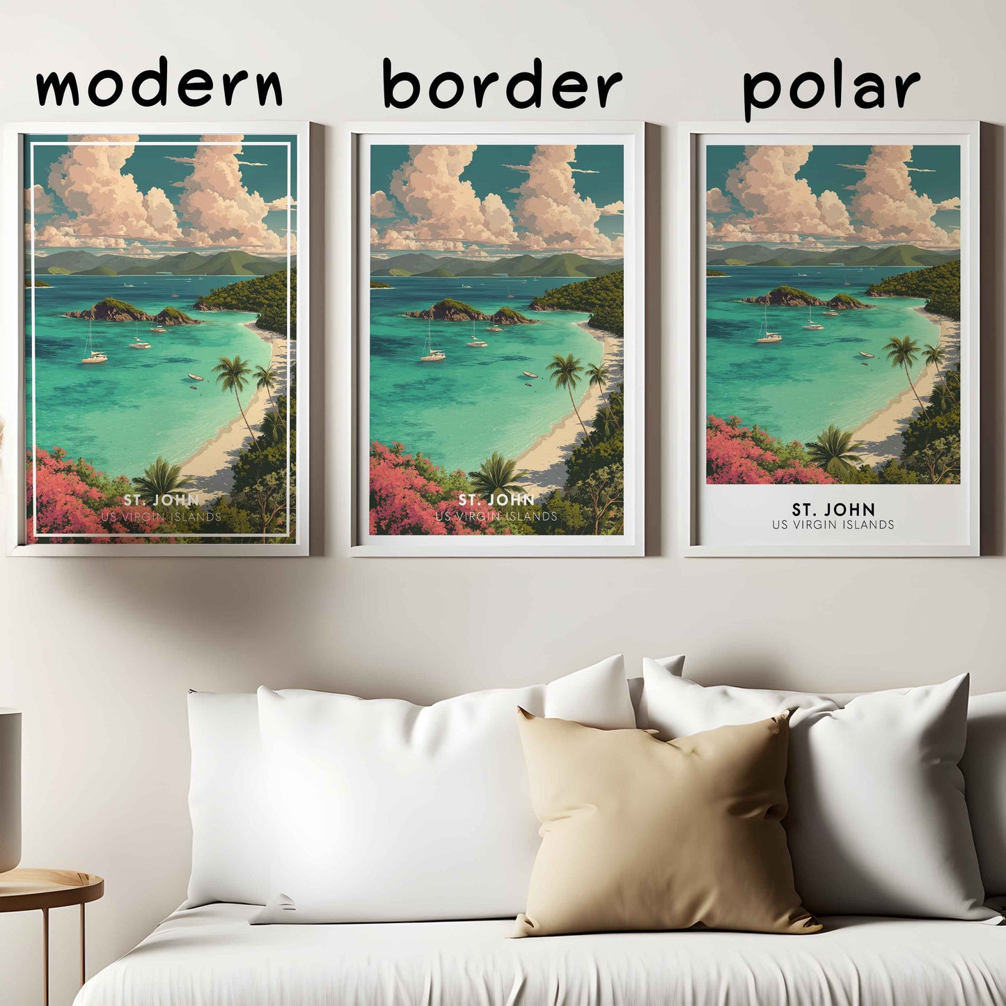 St. John Poster – US Virgin Islands Wall Art, Trunk Bay Tropical Beach Print