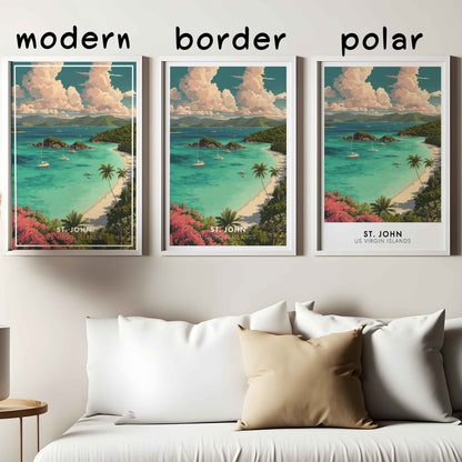St. John Poster – US Virgin Islands Wall Art, Trunk Bay Tropical Beach Print