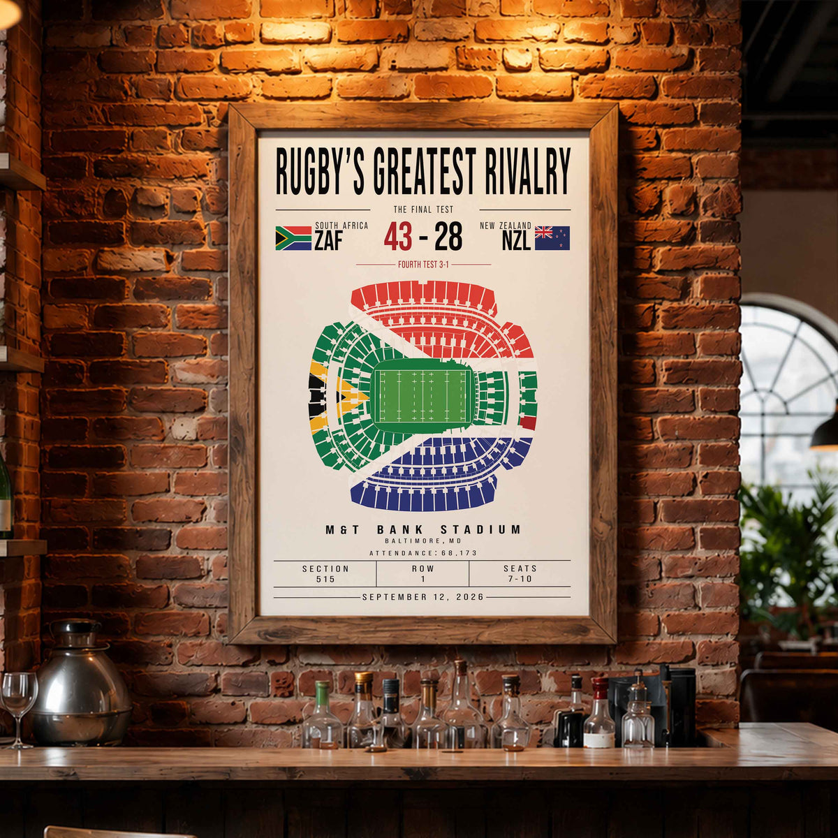 South Africa vs New Zealand Rugby Match Poster | M&T Bank Stadium
