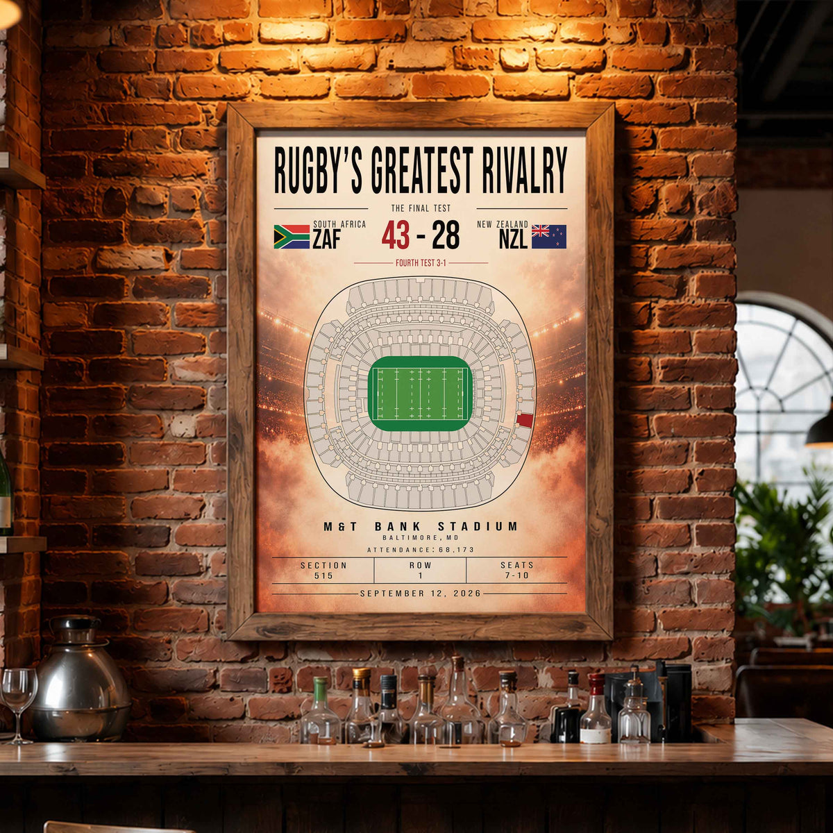 South Africa vs New Zealand Rugby Match Poster | M&T Bank Stadium