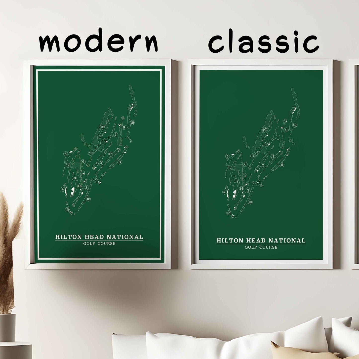 Hilton Head National Golf Course Map Poster – South Carolina Minimalist Wall Art Print