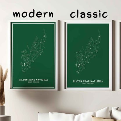 Hilton Head National Golf Course Map Poster – South Carolina Minimalist Wall Art Print