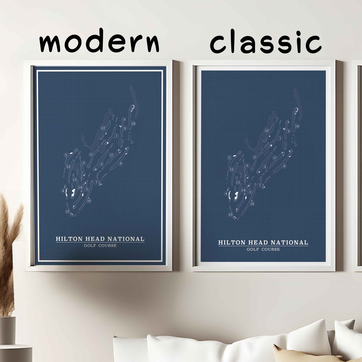 Hilton Head National Golf Course Map Poster – South Carolina Minimalist Wall Art Print