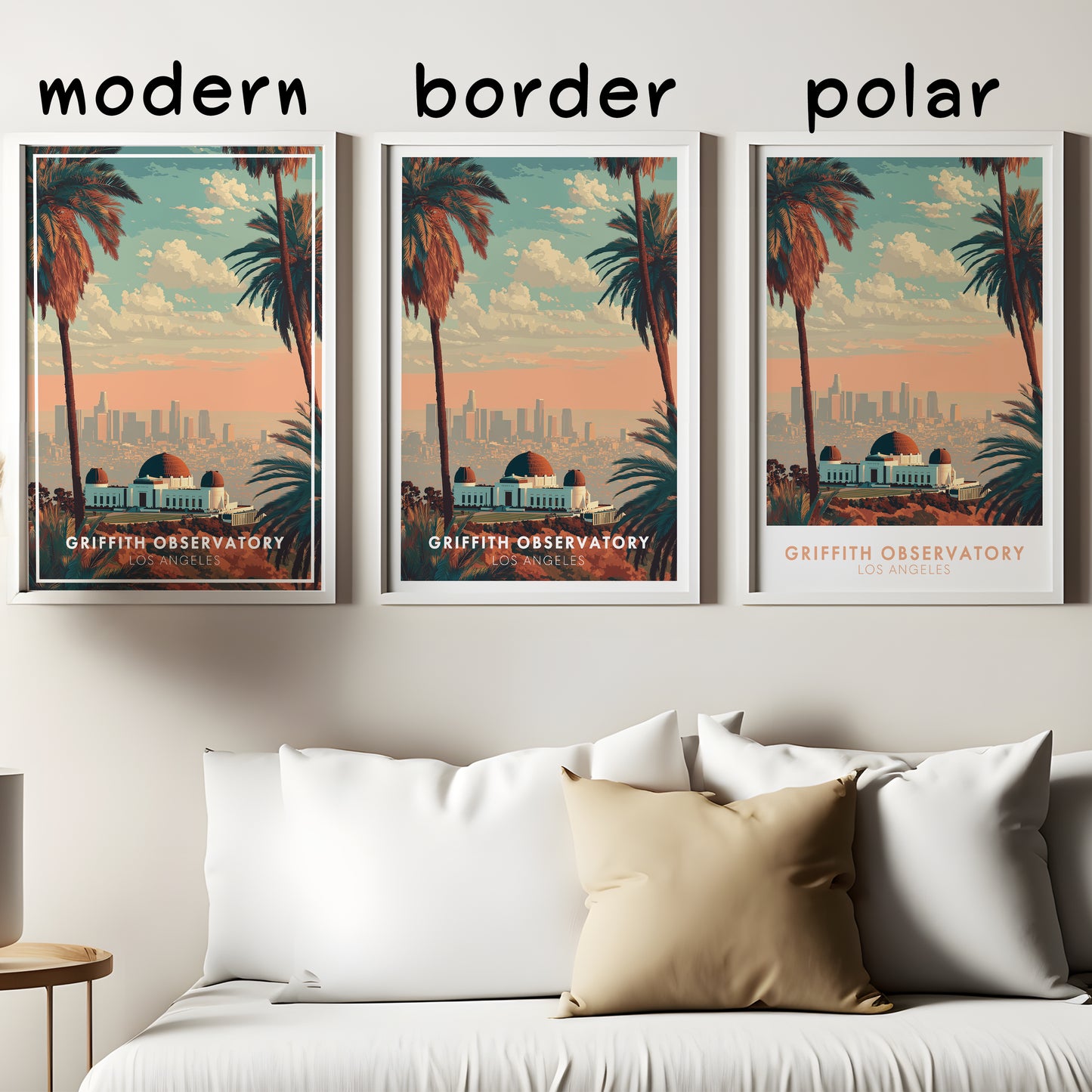 Griffith Observatory Poster – Los Angeles Skyline Wall Art, California Travel Print