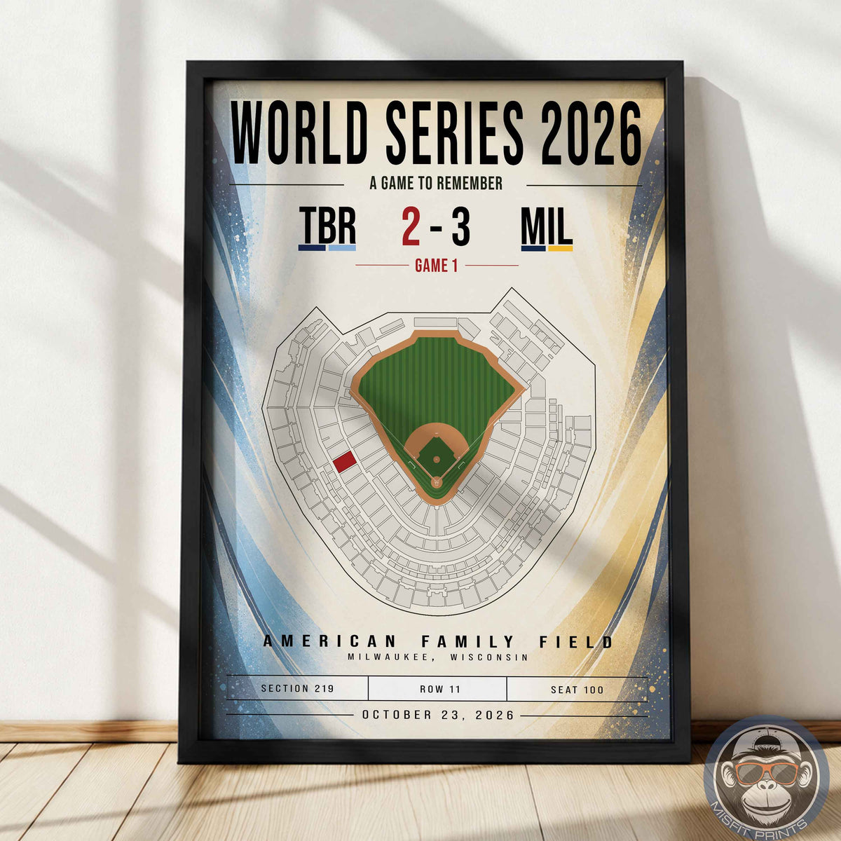Custom World Series Baseball Seat Map Poster