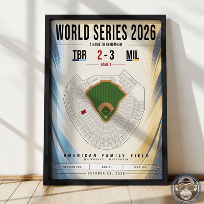 Custom World Series Baseball Seat Map Poster