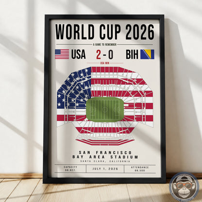 USA vs. Bosnia World Cup Match Poster