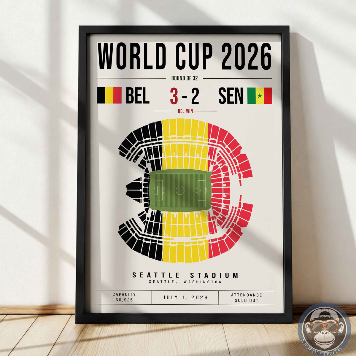 Belgium vs. Senegal World Cup Match Poster