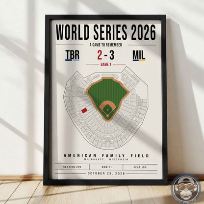 Custom World Series Baseball Seat Map Poster