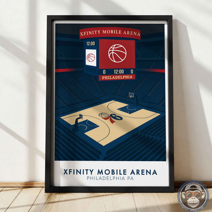 Philadelphia Basketball Arena Poster | Minimalist Wall Art