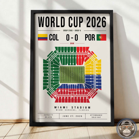 Colombia vs. Portugal World Cup Match Poster