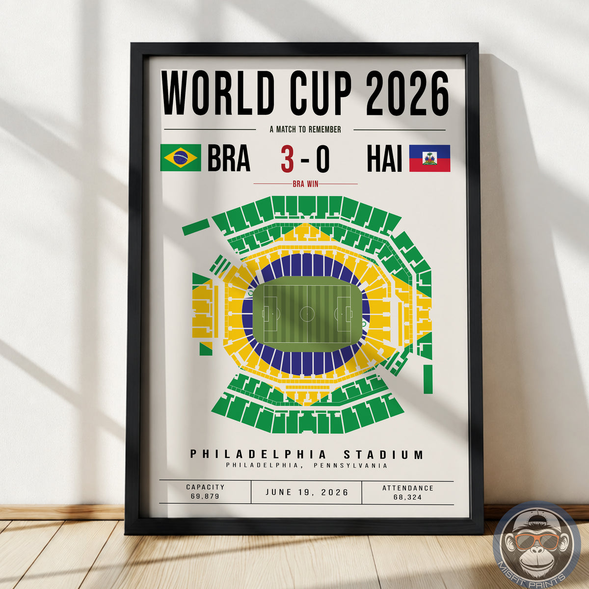Brazil vs. Haiti World Cup Match Poster