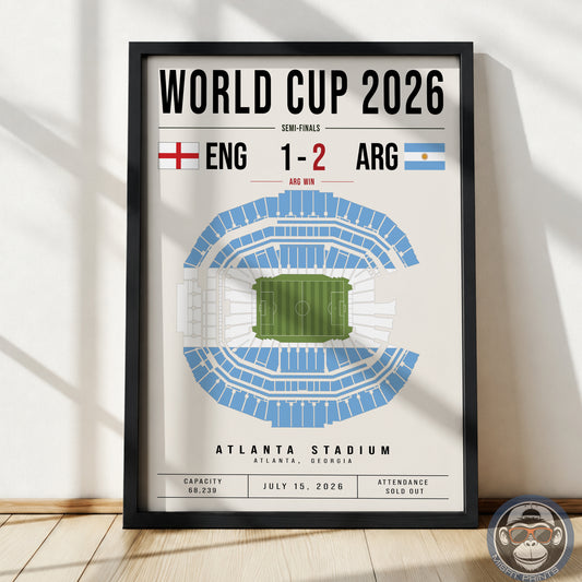 Argentina vs. England World Cup Match Poster