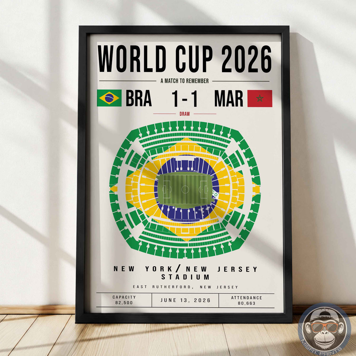 Brazil vs. Morocco World Cup Match Poster