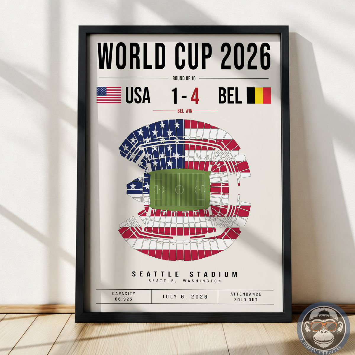 USA vs. Belgium World Cup Match Poster