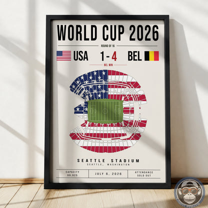 USA vs. Belgium World Cup Match Poster