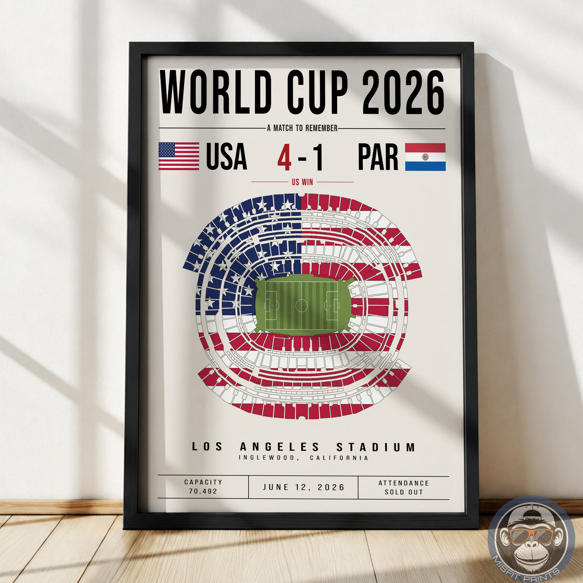 USA vs. Paraguay World Cup Match Poster