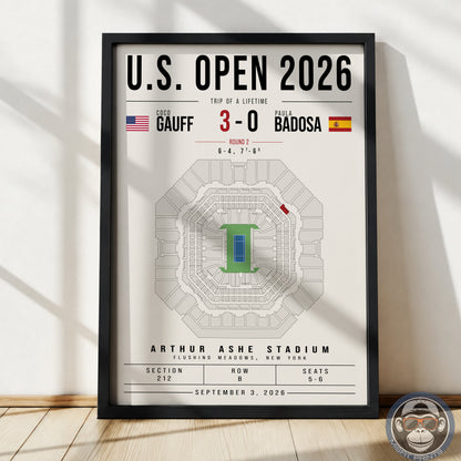 Custom US Open Tennis Stadium Seat Map Poster