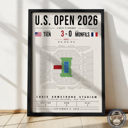 Custom US Open Tennis Stadium Seat Map Poster