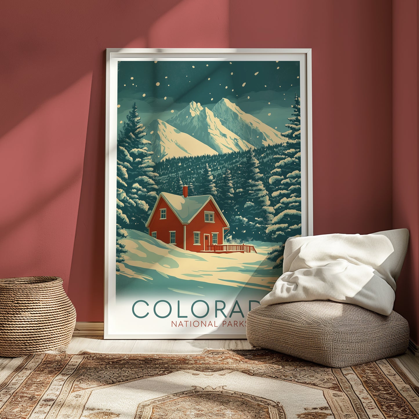 Colorado Travel Poster – Vintage Mountain Wall Art Print