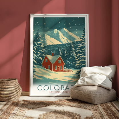 Colorado Travel Poster – Vintage Mountain Wall Art Print