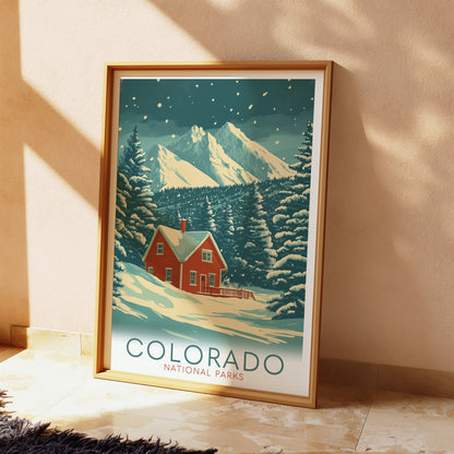 Colorado Travel Poster – Vintage Mountain Wall Art Print
