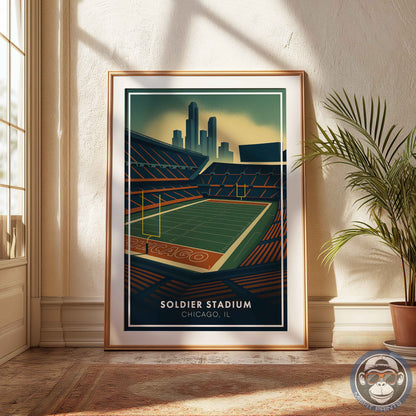 Soldier Field Poster – Chicago Illinois Football Stadium Wall Art Print