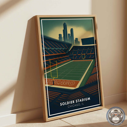 Soldier Field Poster – Chicago Illinois Football Stadium Wall Art Print