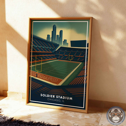 Soldier Field Poster – Chicago Illinois Football Stadium Wall Art Print