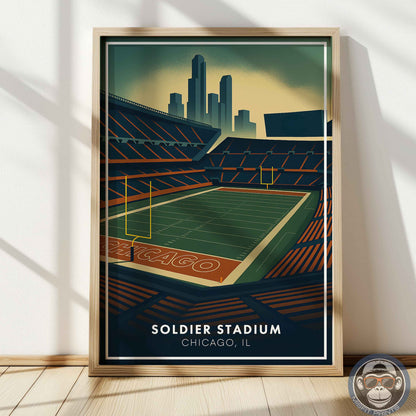 Soldier Field Poster – Chicago Illinois Football Stadium Wall Art Print