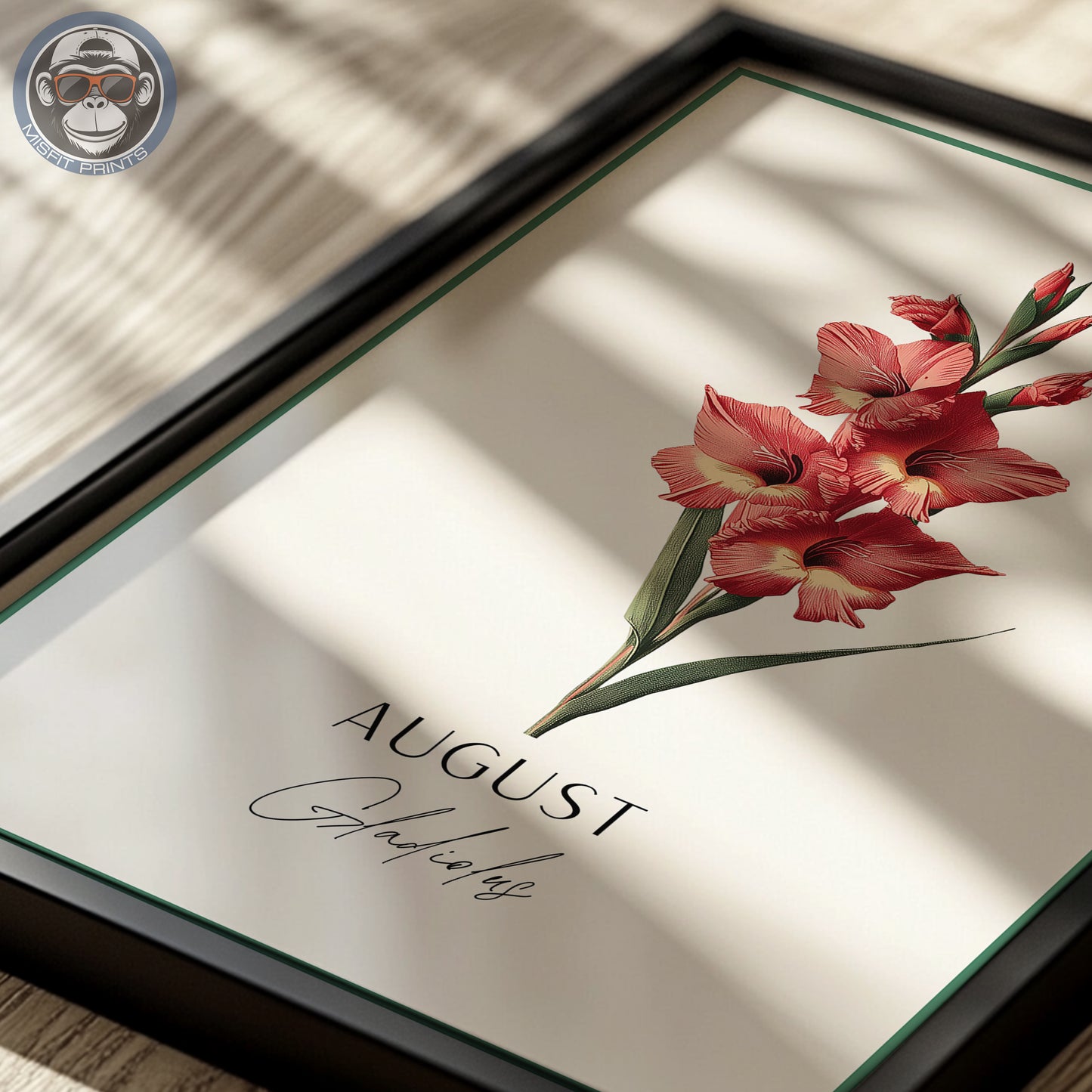 Gladiolus Print: August Birth Flower Botanical Art