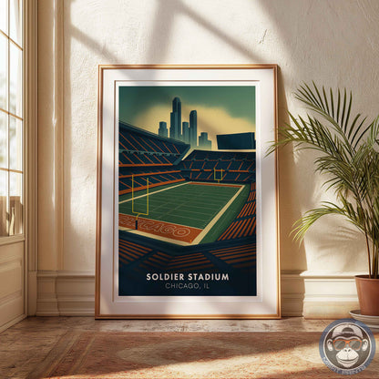 Soldier Field Poster – Chicago Illinois Football Stadium Wall Art Print