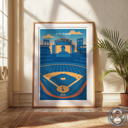 Citi Field Poster – New York Baseball Stadium Wall Art