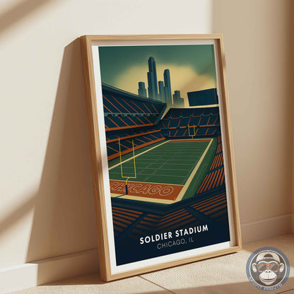 Soldier Field Poster – Chicago Illinois Football Stadium Wall Art Print