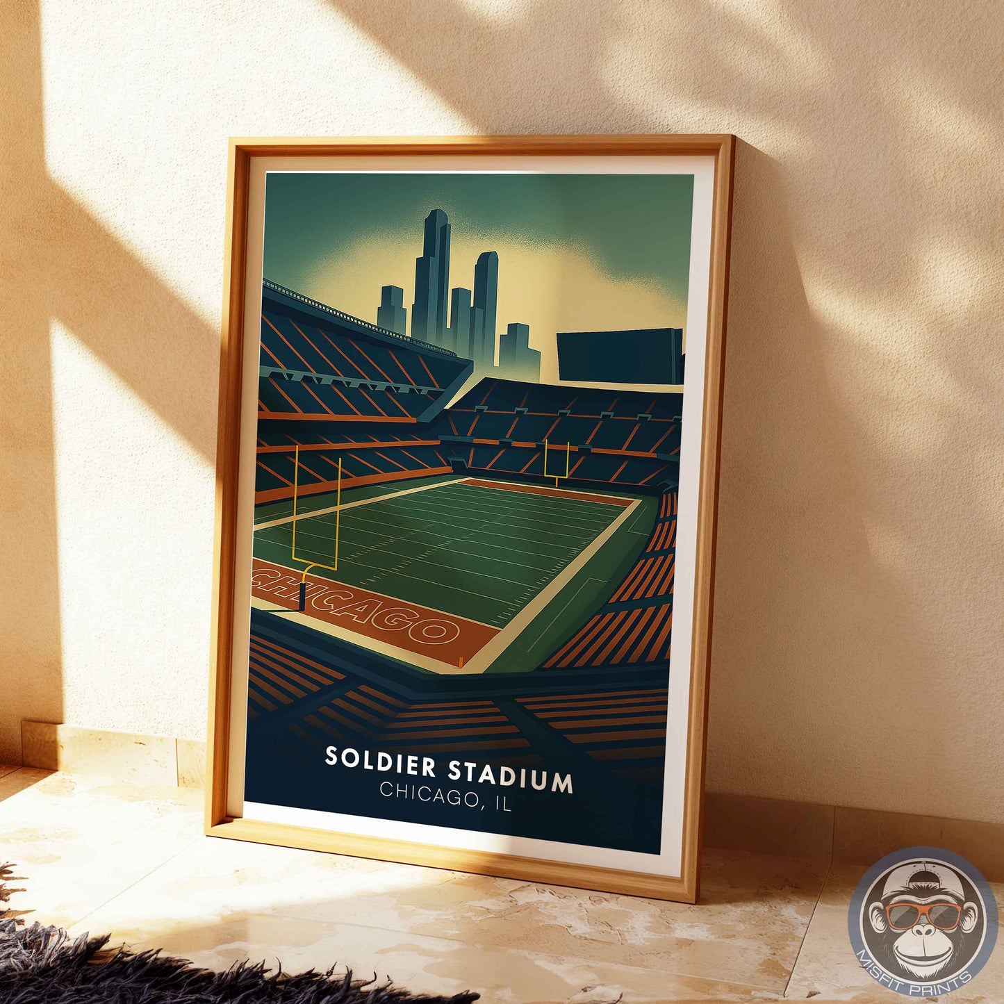 Soldier Field Poster – Chicago Illinois Football Stadium Wall Art Print