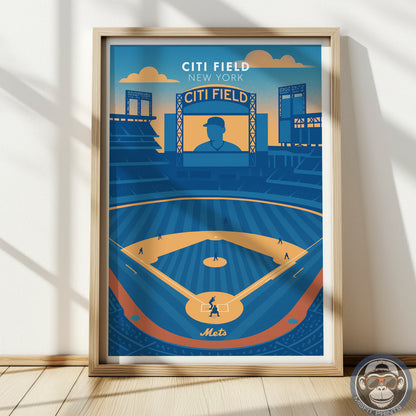 Citi Field Poster – New York Baseball Stadium Wall Art