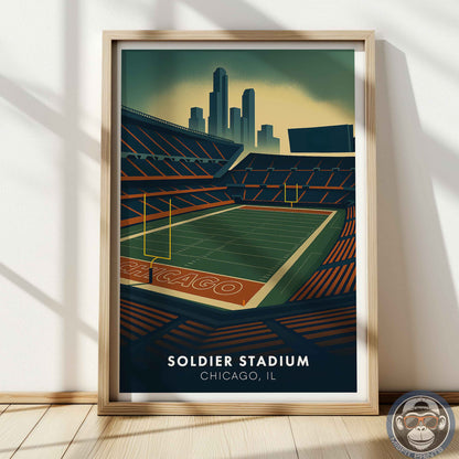 Soldier Field Poster – Chicago Illinois Football Stadium Wall Art Print