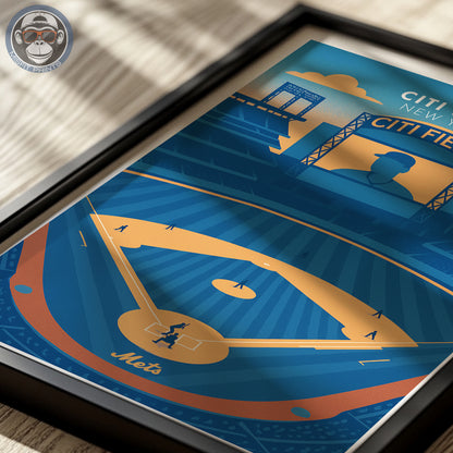 Citi Field Poster – New York Baseball Stadium Wall Art