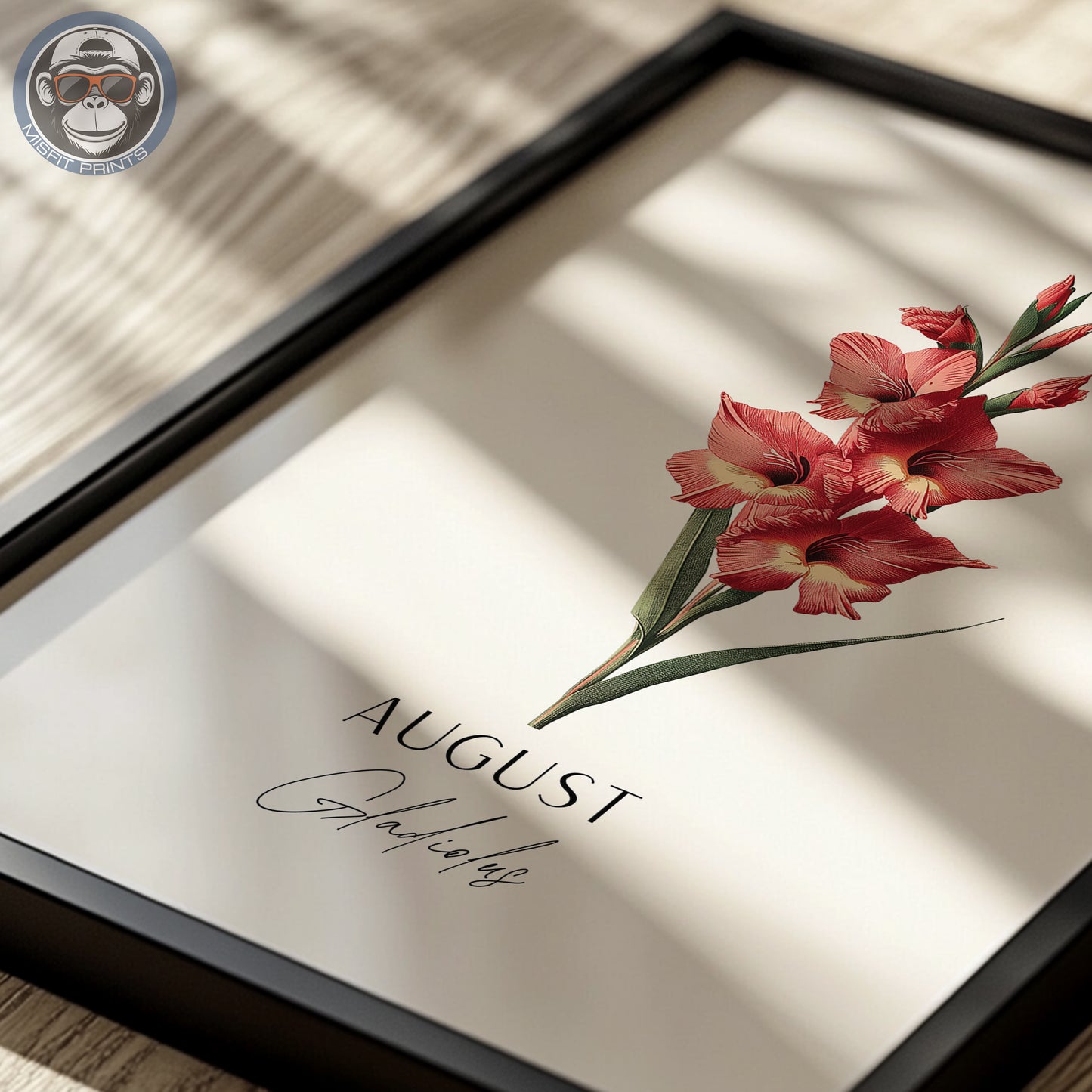 Gladiolus Print: August Birth Flower Botanical Art