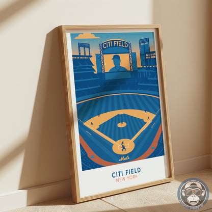 Citi Field Poster – New York Baseball Stadium Wall Art