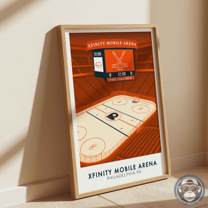 Philadelphia Hockey Arena Poster – Xfinity Arena Inspired Wall Art | Minimalist Hockey Rink Print