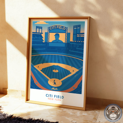 Citi Field Poster – New York Baseball Stadium Wall Art